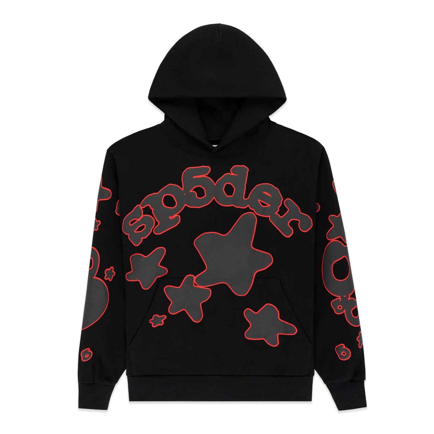 SP5DER HOODIE BELUGA RED-BLACK