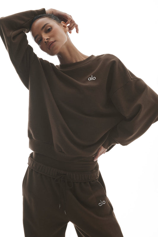 ALO CREW NECK COFFE CONJUNTO
